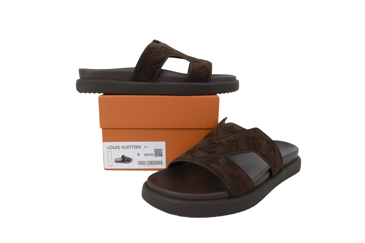 Pkkicks God Batch LOUIS VUITTON Oasis Mule Shoes Dark Brown