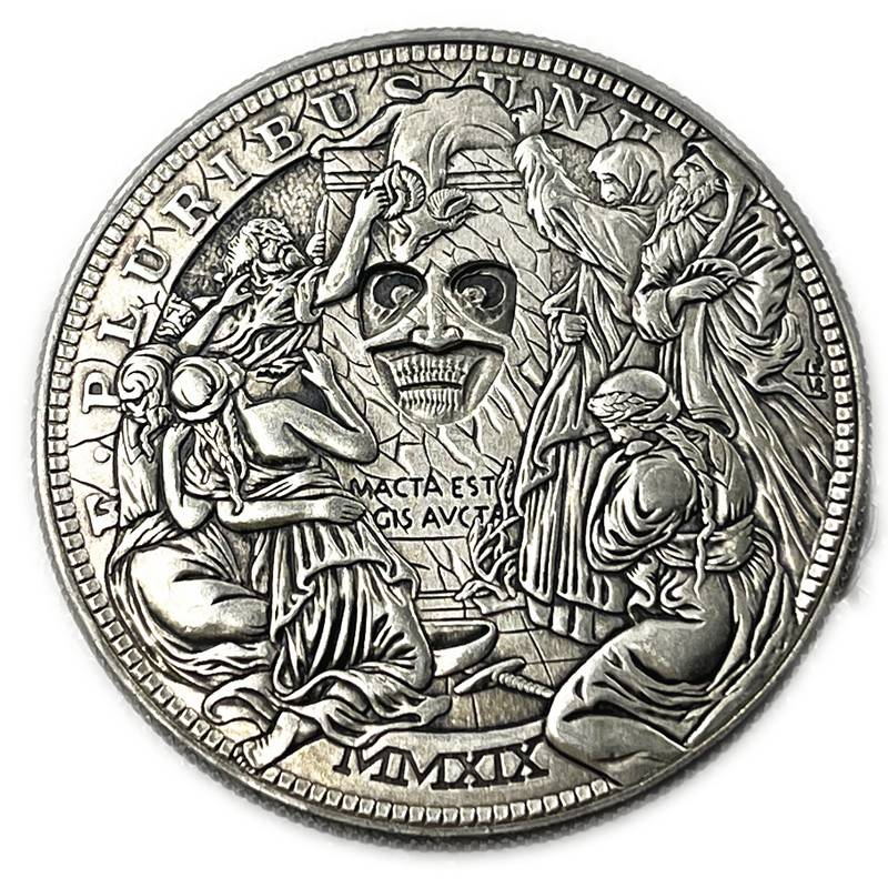 Movable Mechanical Coin 'Changing Faces' Roman Booteen Coin Hobo Nickel Morgan Dollar Amazing Art Collectible Creative Gift Handmade Commemoration Coin