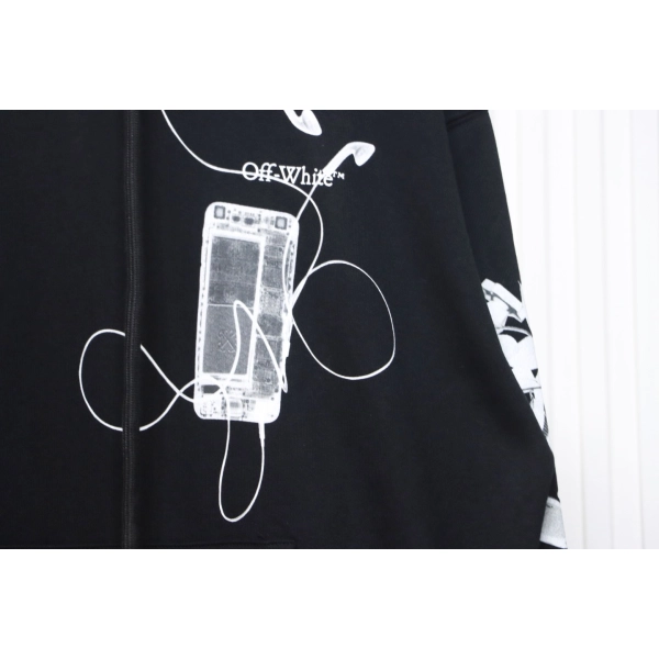 Off-white Ink-splashed arrow twill oil painting graffiti hoodie
