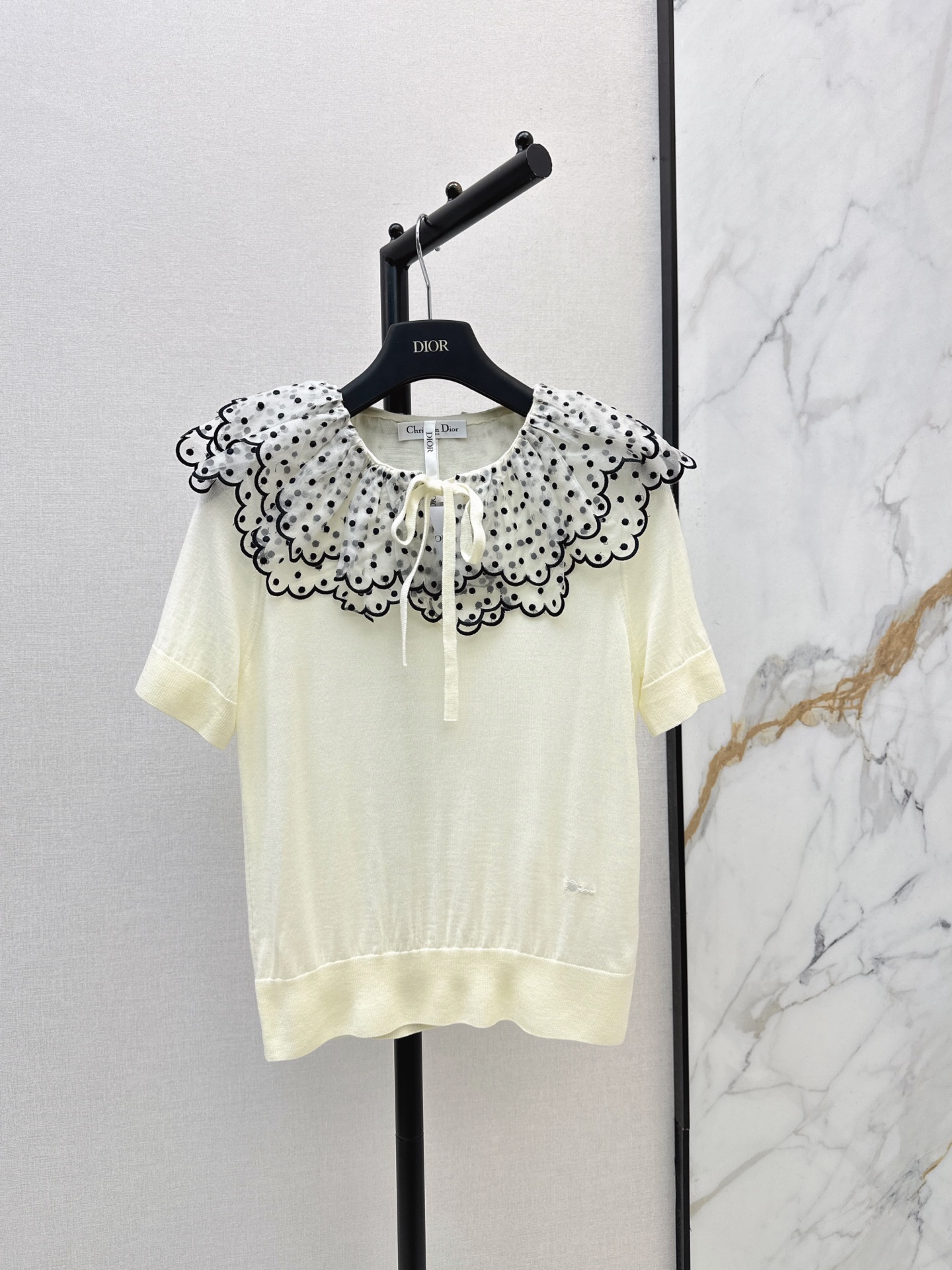 CD New Polka Dot Mesh Knit Shirt