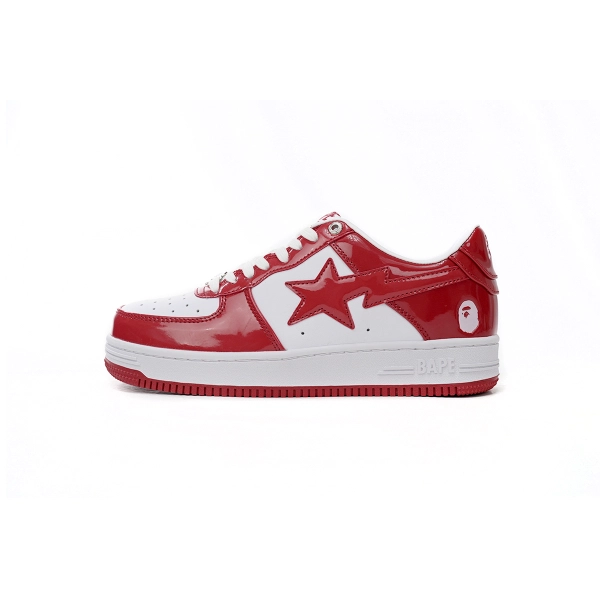 Cheap Fake BapeSta Low Red And White Mirror Surface 1170 191 022