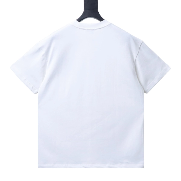 Chrome Hearts Color Block Gothic Letter Cross Necklace Graphic Short Sleeve T-shirt white