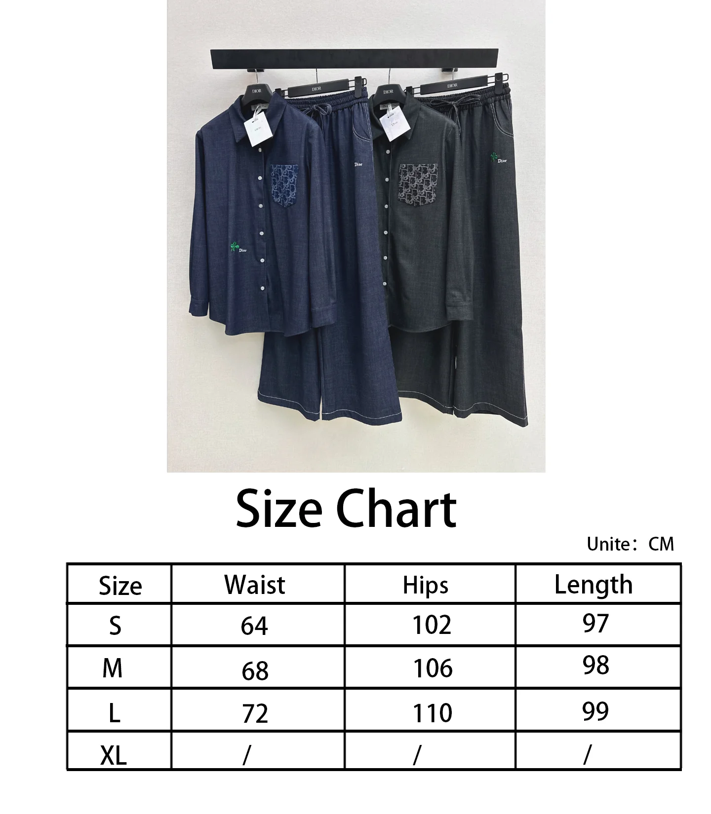 CD NEW vintage shirt+straight pant sets