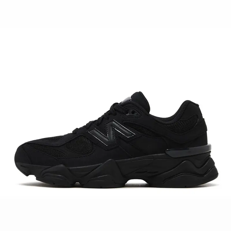 New Balance 9060 Triple Black Cat Youth/Women's Sneakers, Trending Fashion Gym Walking Running Footwear, Cushioned Mesh & Suede Athletic Shoes for Casual Lifestyle and Walking, Sports Shoes, Trainer Runner Shoe