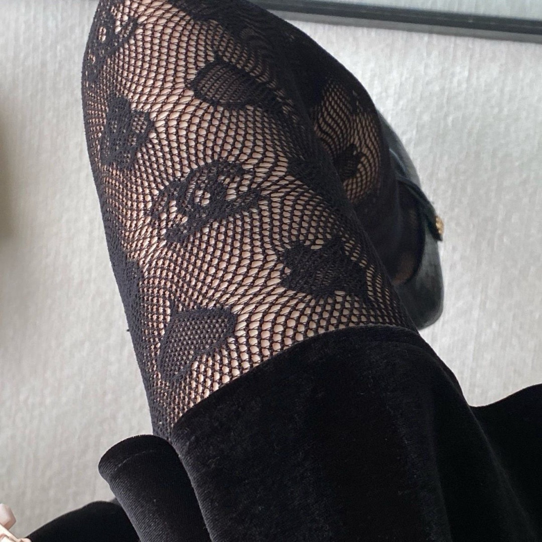Chan Letter fishnet stockings