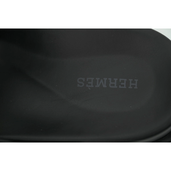 HERMES Black Cross Strap Slides