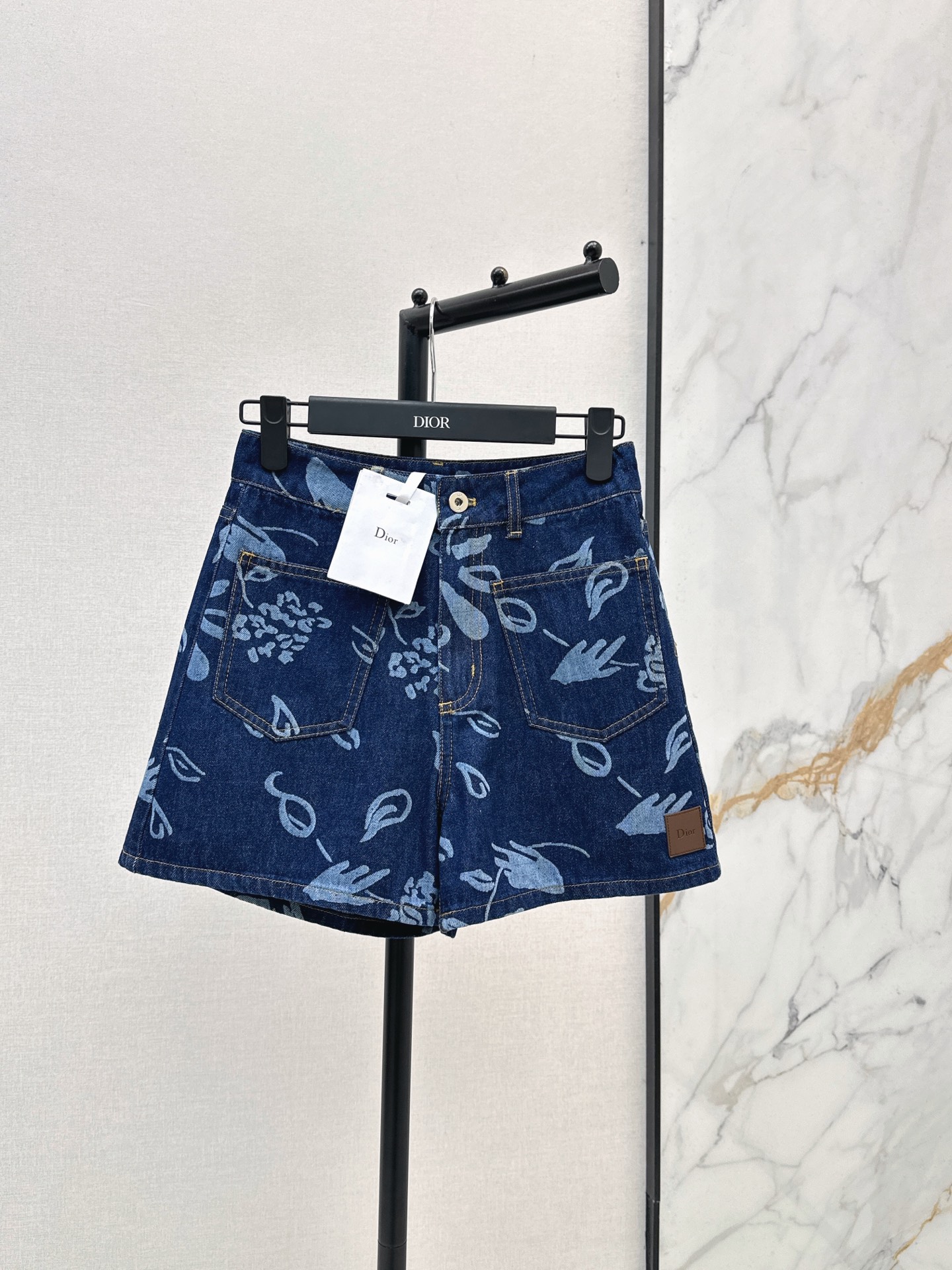 CD New Floral Print Denim shorts
