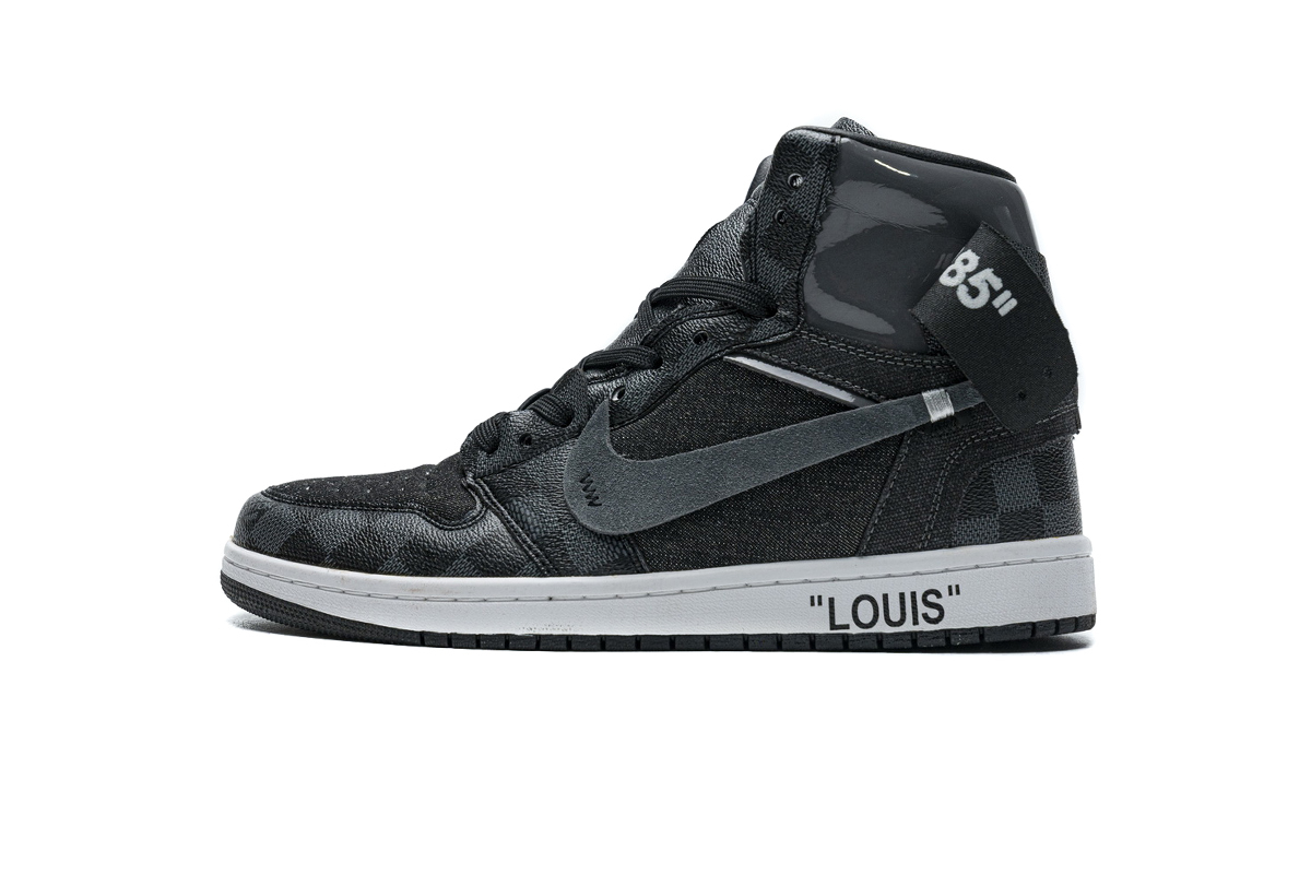 Pkkicks God Batch Air Jordan 1 High Grey X LOUIS VUITTON (regular Jordan shoe box)