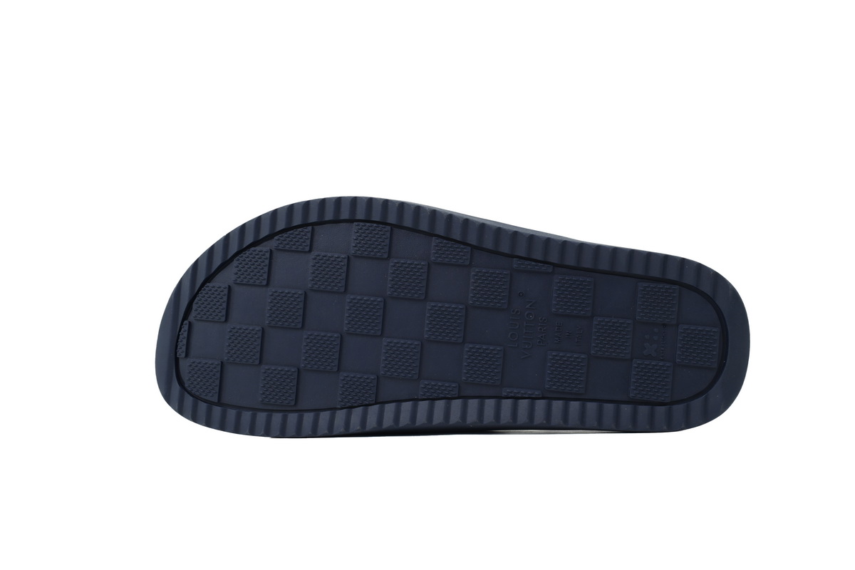 Pkkicks God Batch LOUIS VUITTON Slippers Blue Denim Fabric