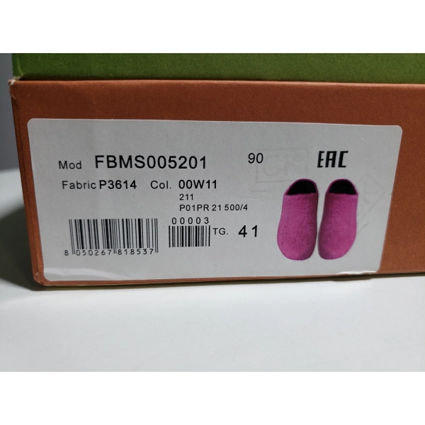 Marni Long-hair Calfskin Fussbett Sabot Rose Red