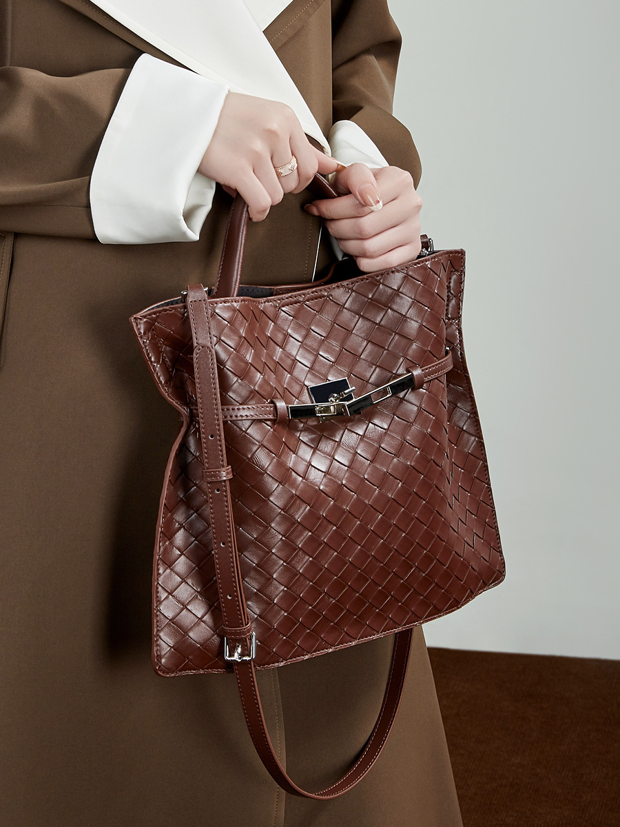 Luxury Woven Leather Tote Bag for Women