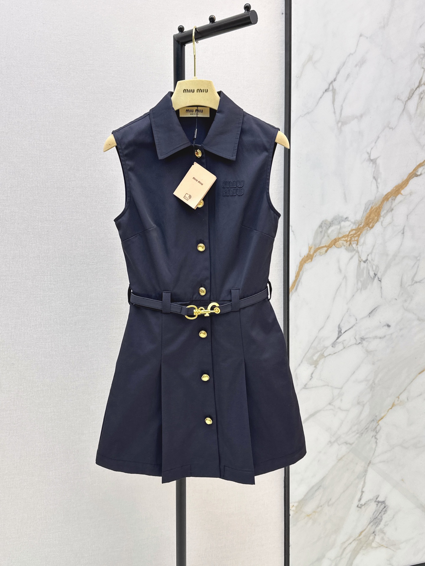 Miu New Belted Lapel Dress