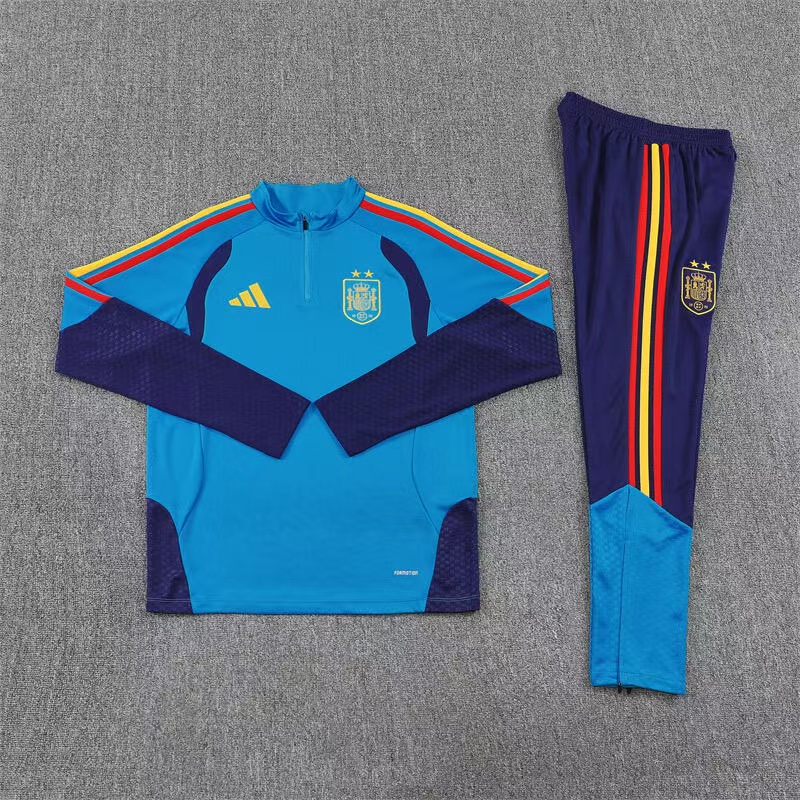 Spain Windbreaker Hoodie Kit(Jacket+Pants) Navy 2026 (Two stars) 1:1 Thai Quality