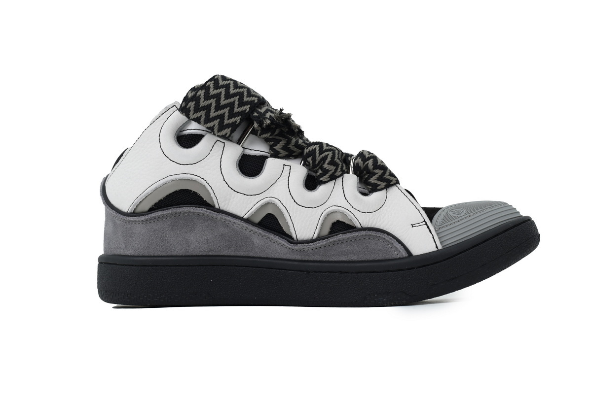 Lanvin Curb Sneakers Black White and Gray