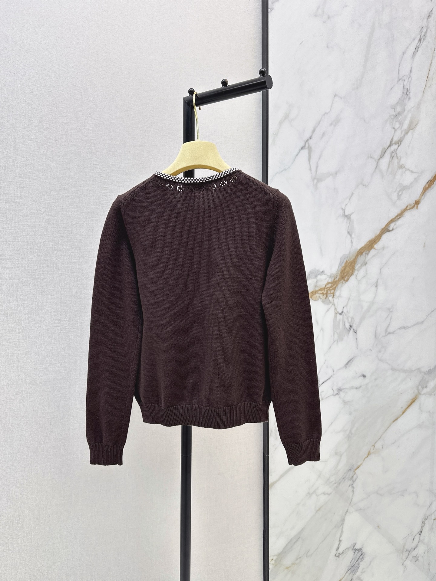 Miu New Rhinestone Knit Cardigan