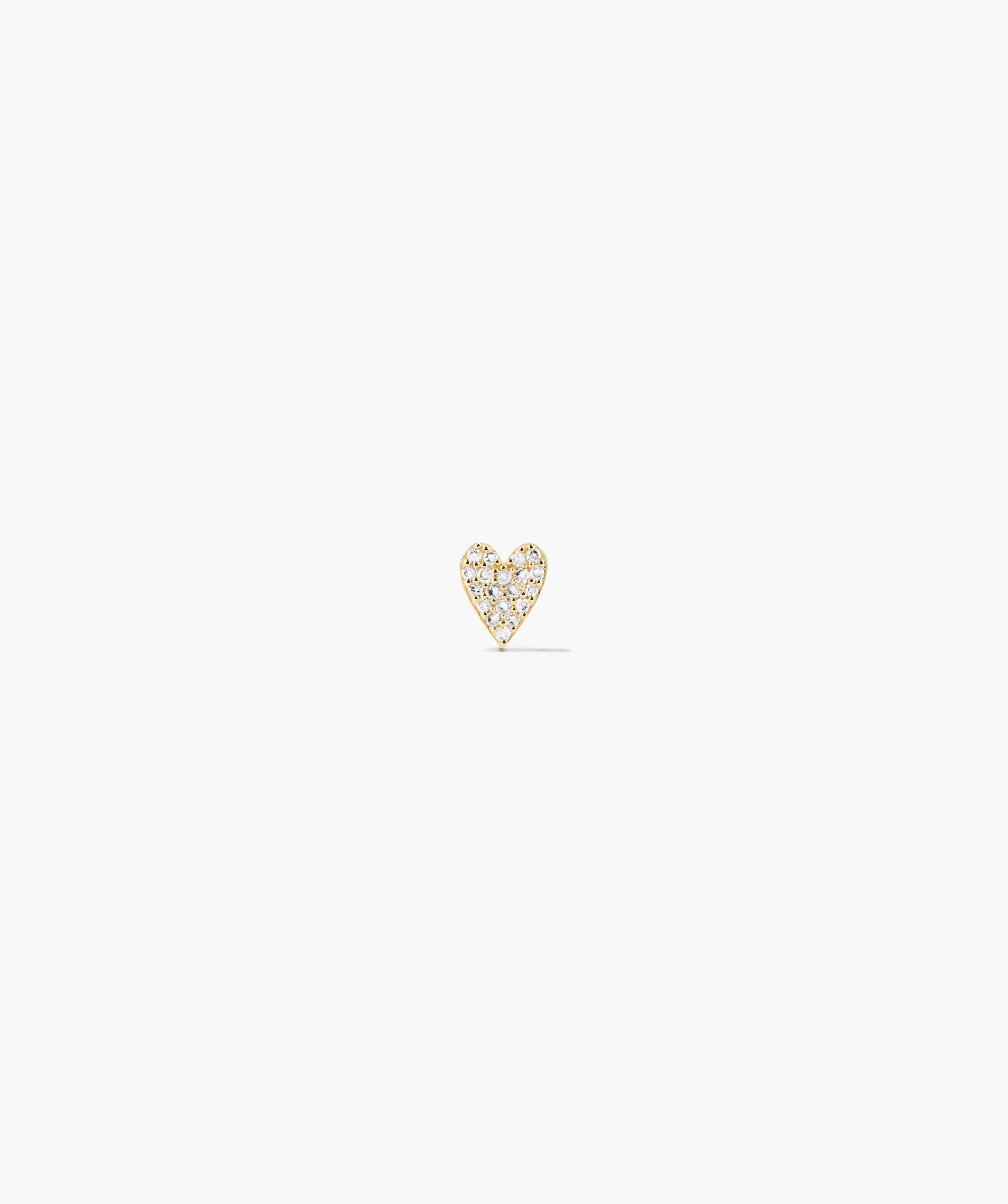 Piercing Studio - Single Pavé Diamond Heart Flat Back Stud