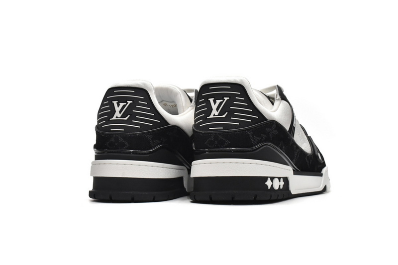 Pkkicks God Batch LOUIS VUITTON Trainer Black And White Cloth Cover VL1202