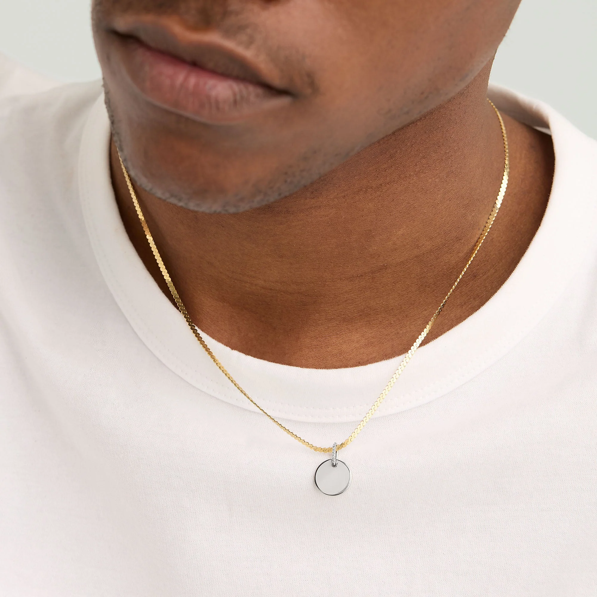 Disc Pavé Diamond Engravable Charm