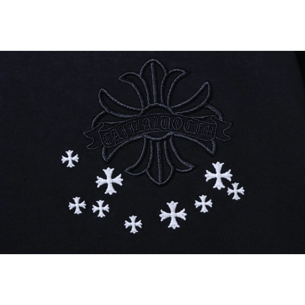 Chrome Hearts Sanskrit Cross Embroidery Crew Neck T-Shirt black