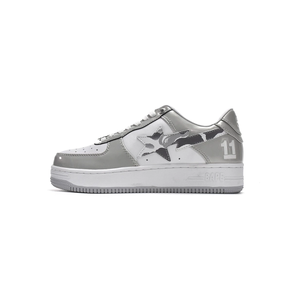 Cheap Fake BapeSta Low White Grey Mirror Surface