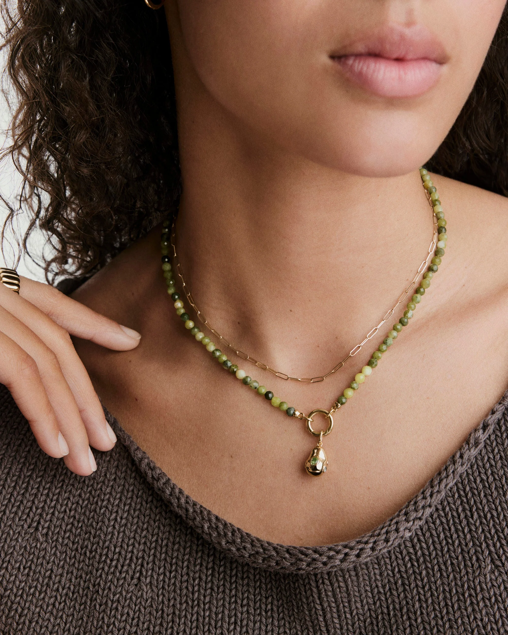 Olivia Beaded Charm Necklace