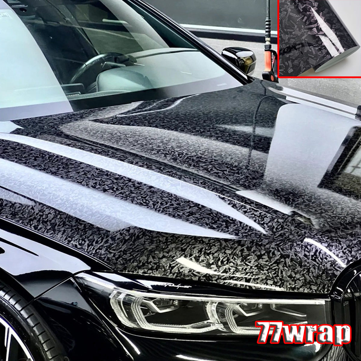 (PET) Forged Carbon Pattern Wrap Vinyl Car Body Sticker