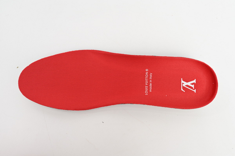 Pkkicks God Batch LOUIS VUITTON Leather lace up Fashionable Board Shoes Red 51BCOLRB