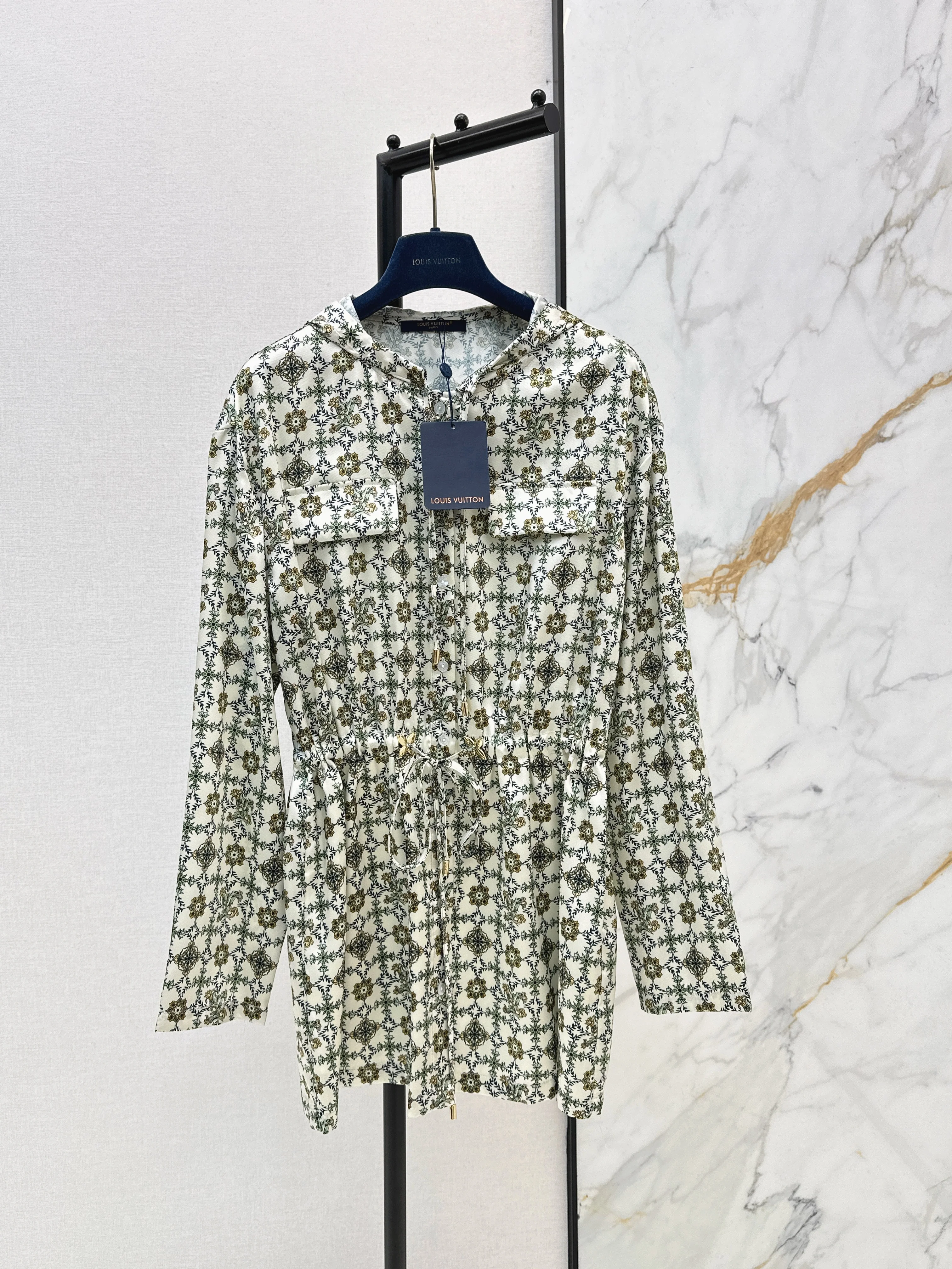 Louis NEW print hooded dress