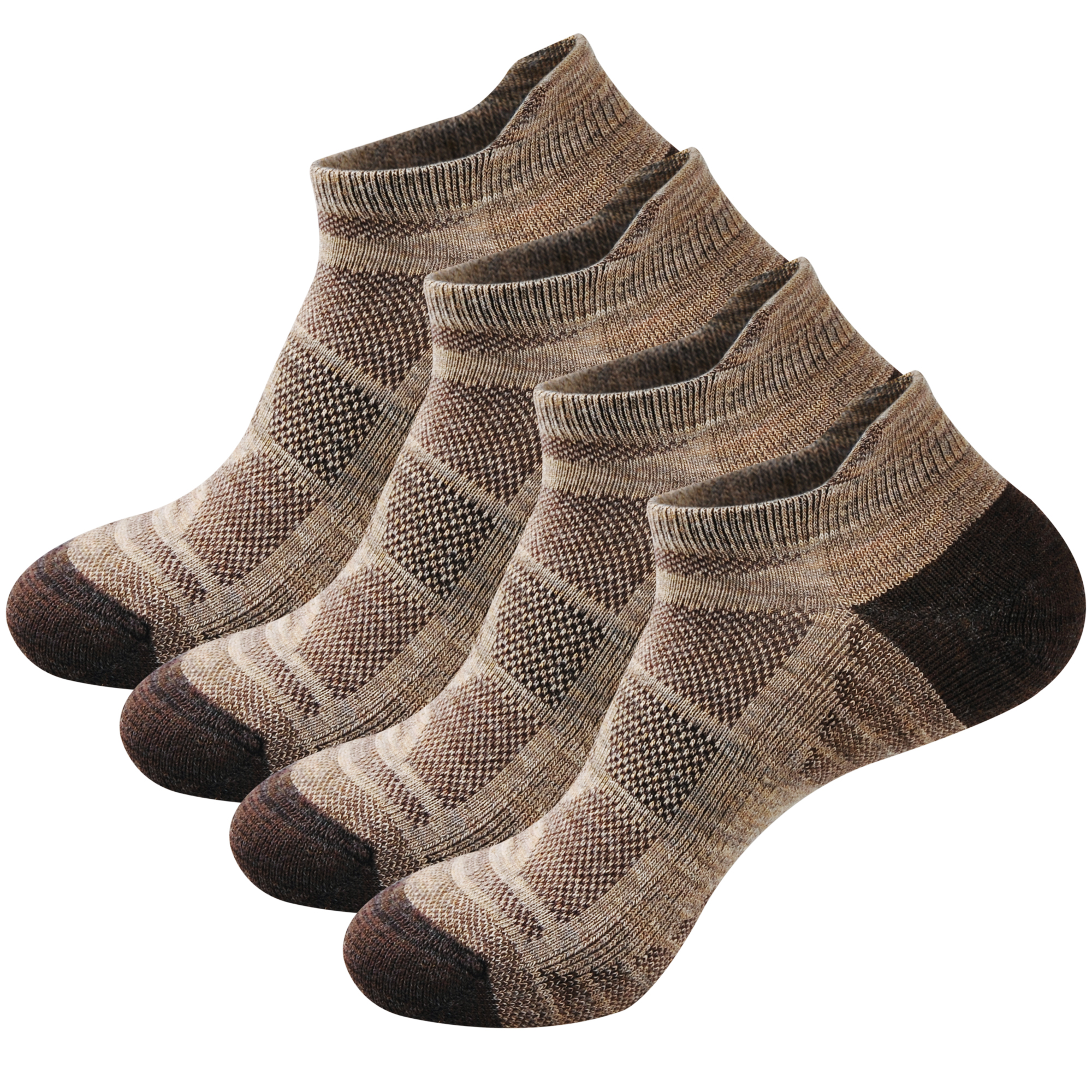GKX Men's No Show Merino Wool Running Athletic Casual Socks 4 Pairs