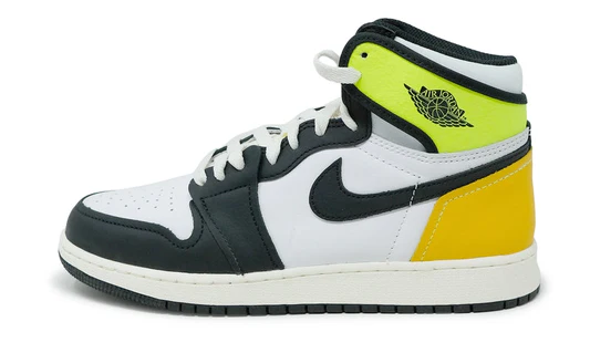 AJ1 Retro High White Black Volt University Gold 555088-118