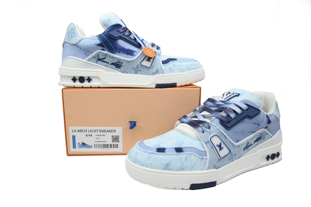 Pkkicks God Batch LOUIS VUITTON Trainer XS Rendering Blue Cloth