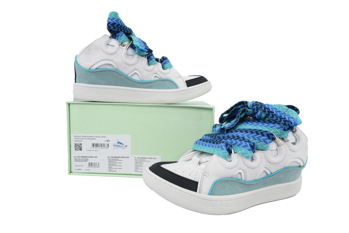 Lanvin Curb Sneakers White Blue
