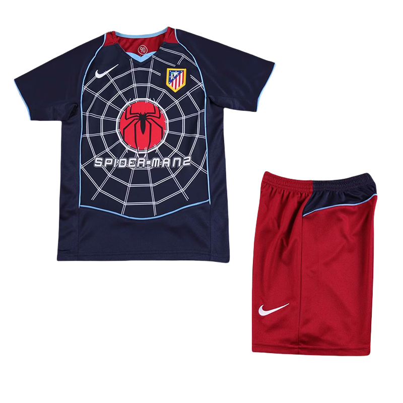 Atletico Madrid Away Retro Kid Kits Youth Apparels Soccer Jersey 04-05