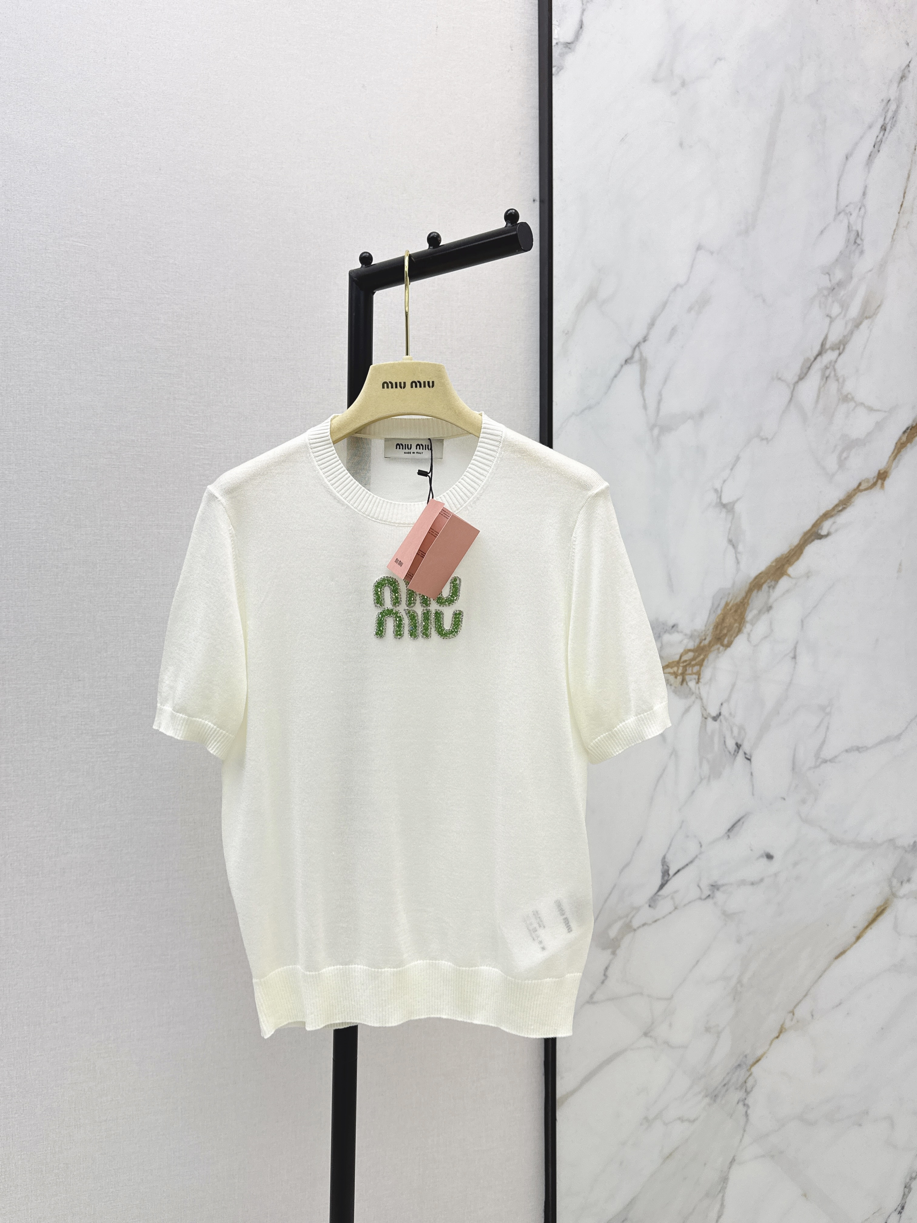 Miu New Alphabet short-sleeve knitwear
