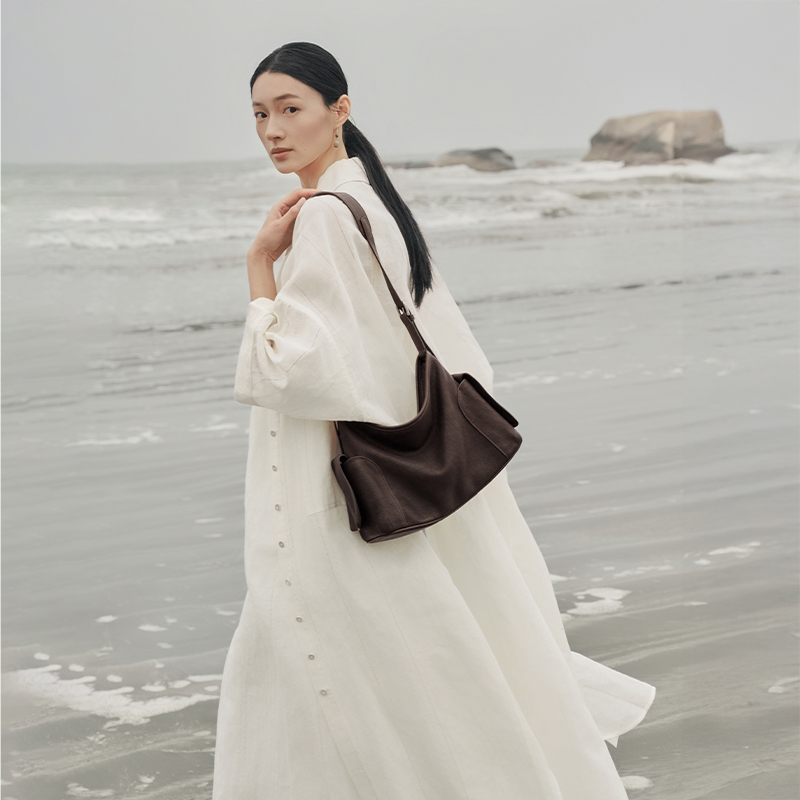 The Soft Pebbled Leather Hobo Crossbody Bag