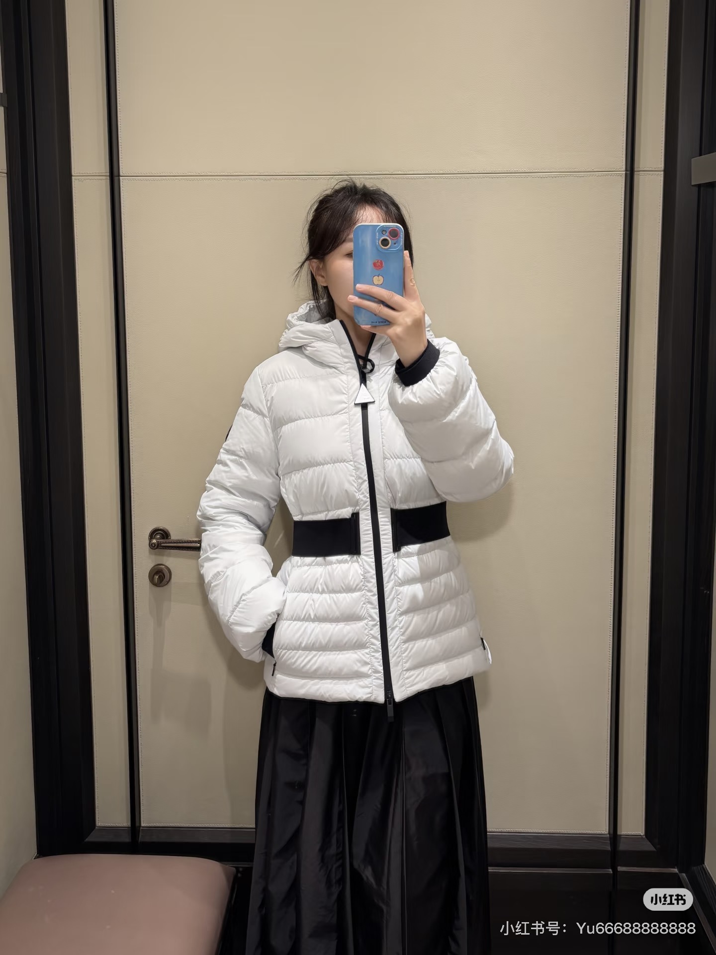 Monc New Hooded cinched-waist down jacket