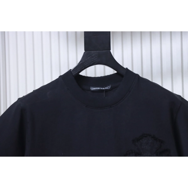 Chrome Hearts Cross Sanskrit Terry Patch Crew Neck T-Shirt black
