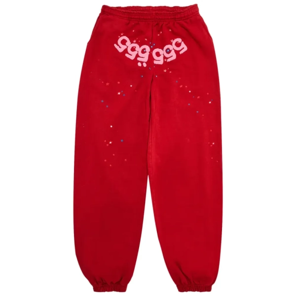 Sp5der Number 555 Sweatpants 'Red'
