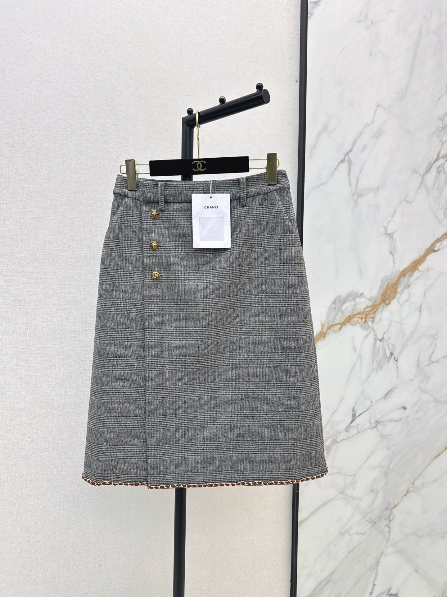Chan New Retro houndstooth skirt