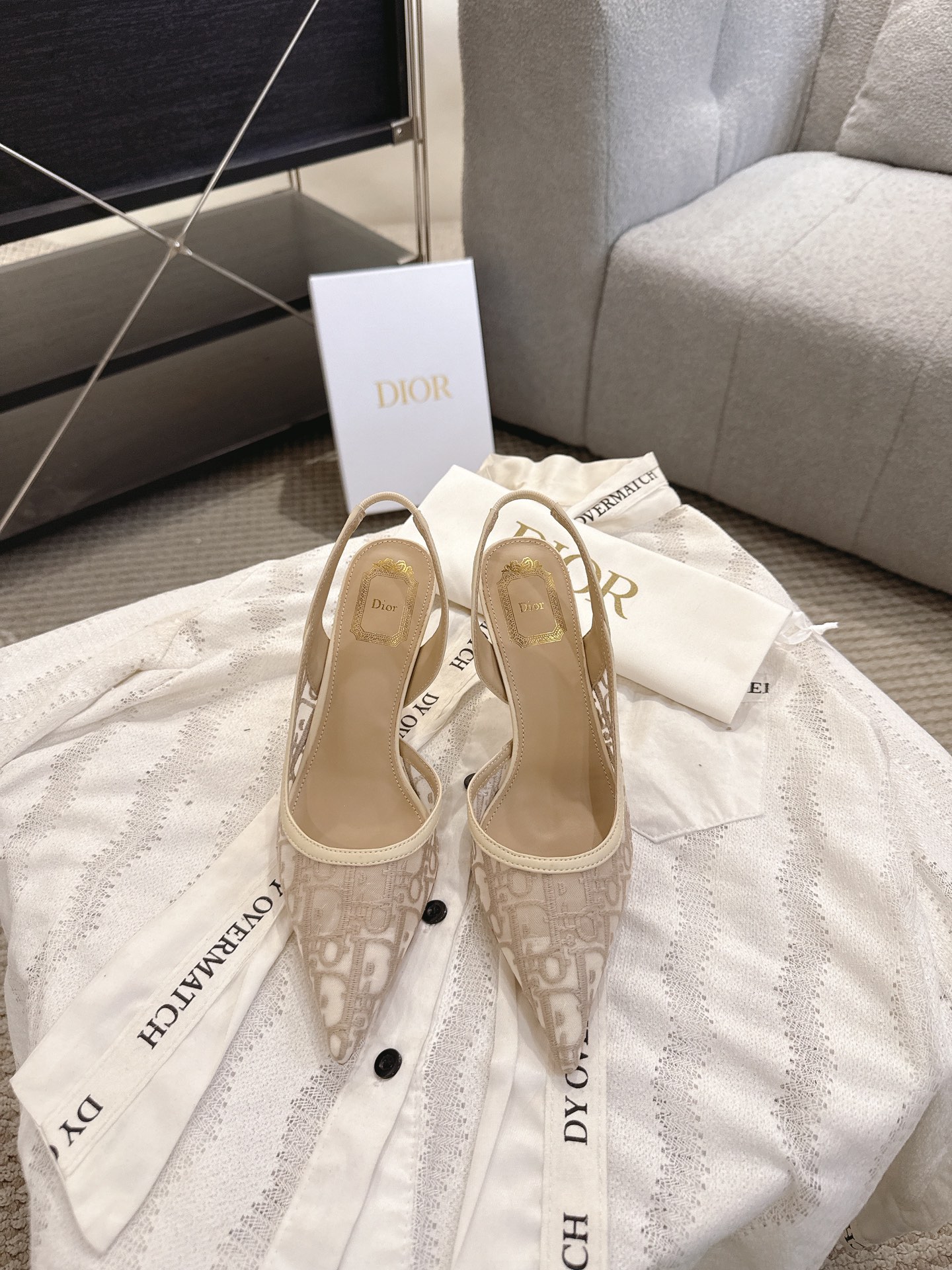 CD Silk Mesh high heels