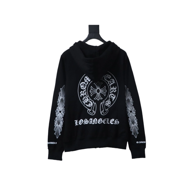 Chrome Hearts  Cuffs Sanskrit Printed Zipper Jacket Black