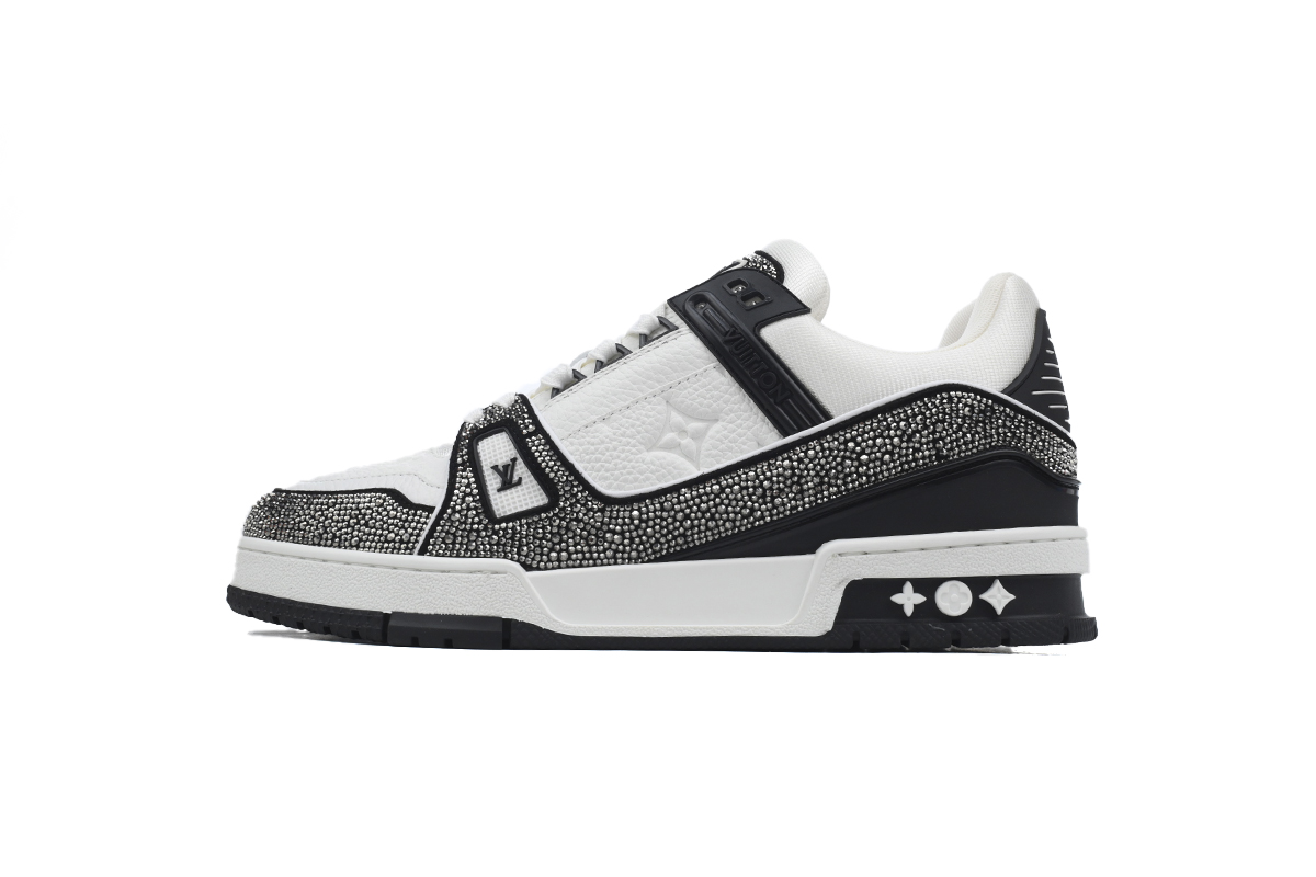 Pkkicks God Batch Louis Vuitton Trainer Black White Swarovski 1ABM08