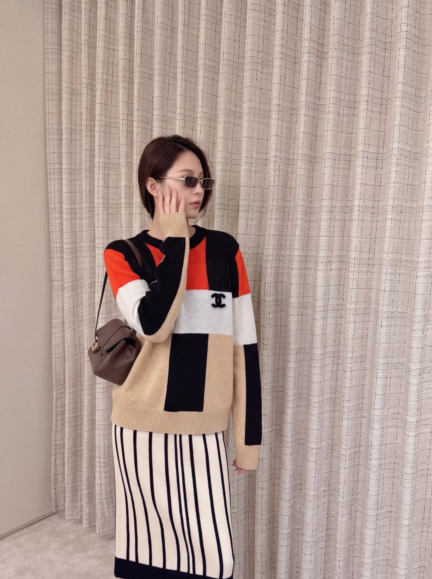 Chan New Color-block sweater