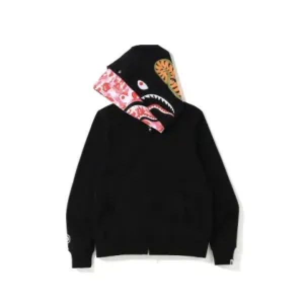 Bape ABC Camo Shark Zip Hoodie Black