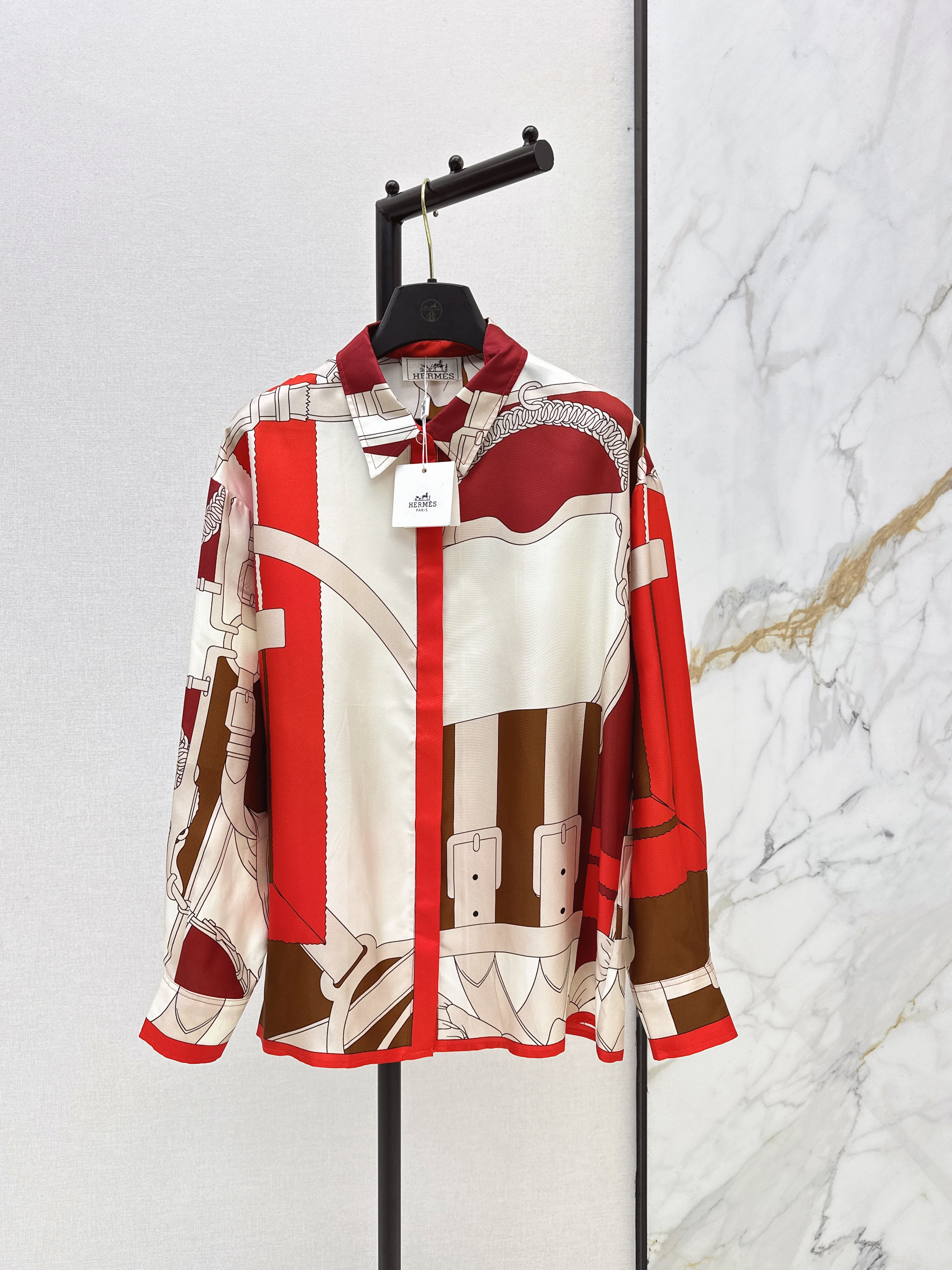 Herm New print silk shirt