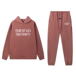 Fear of God Essentials Heavy Fleece Hoodie & Sweatpant Set Claret Red