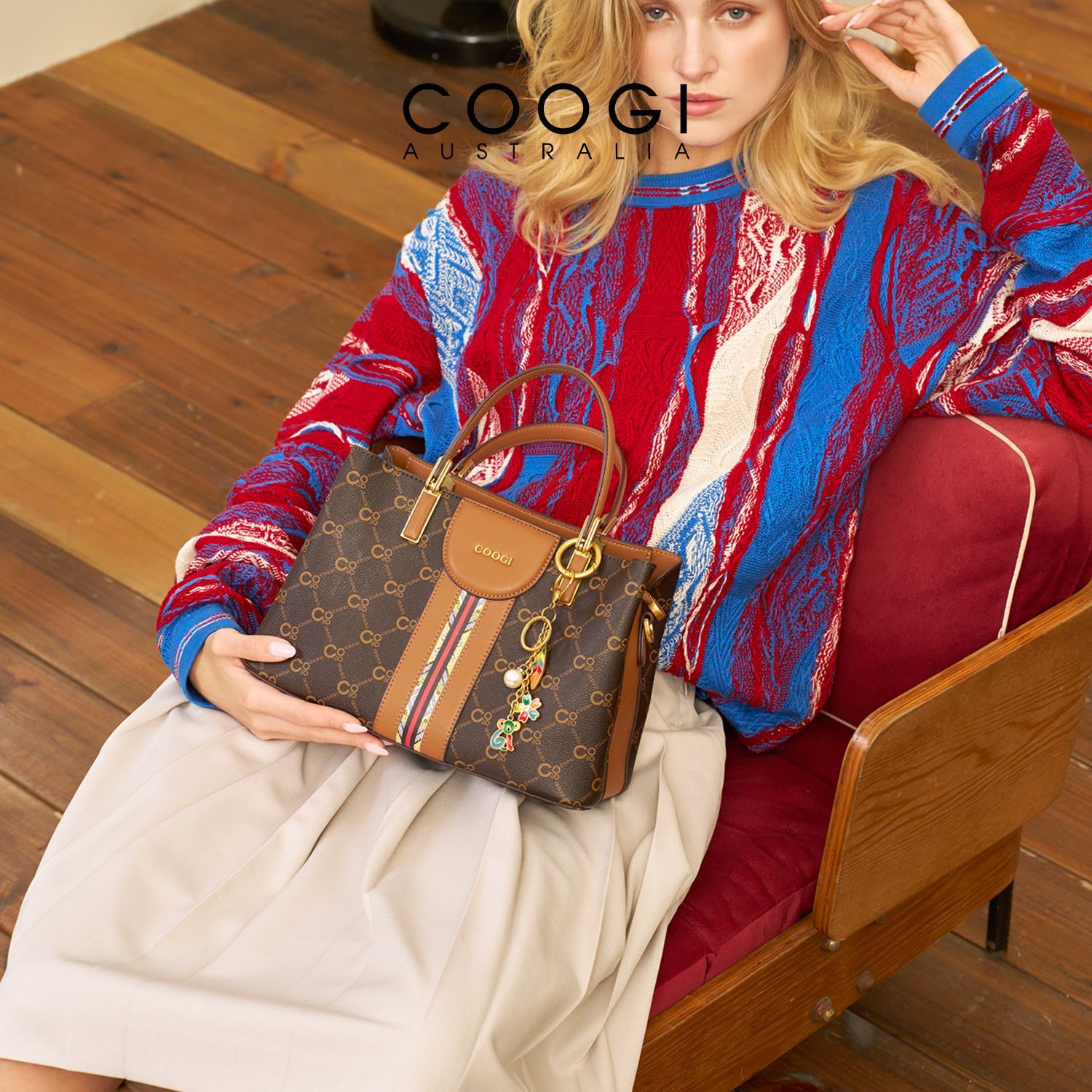 [COOGI] Tote Bag Women's 2026 New Handbag Light Luxury Commuter Shoulder Bag Crossbody Bag Girlfriend Gift