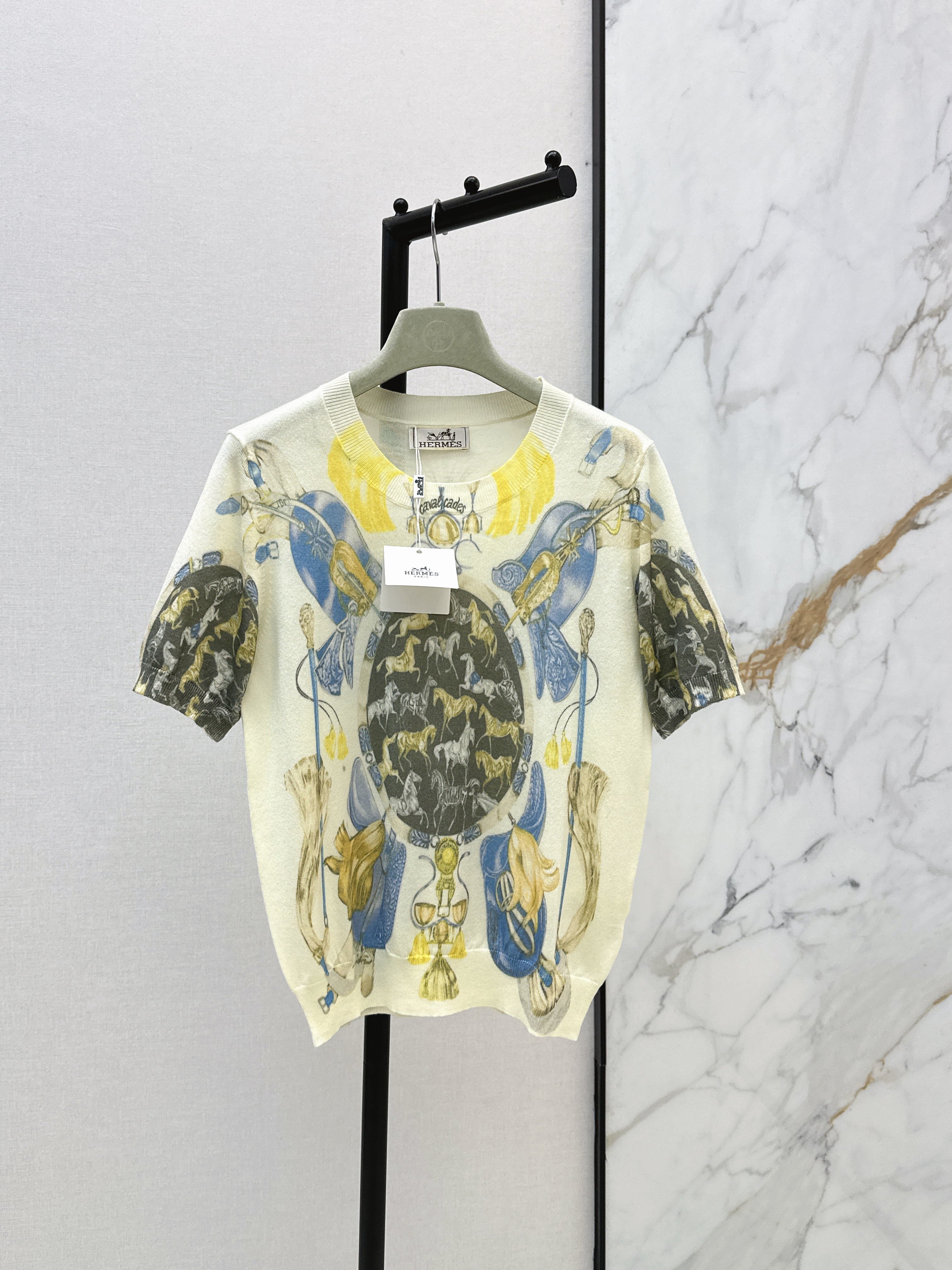 Herm New Printed Knit Short-Sleeve Top