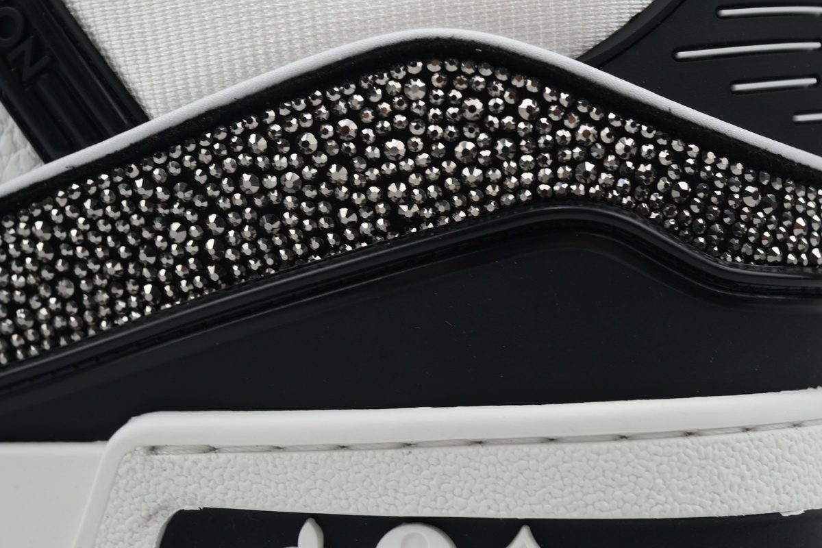 Pkkicks God Batch Louis Vuitton Trainer Black White Swarovski 1ABM08