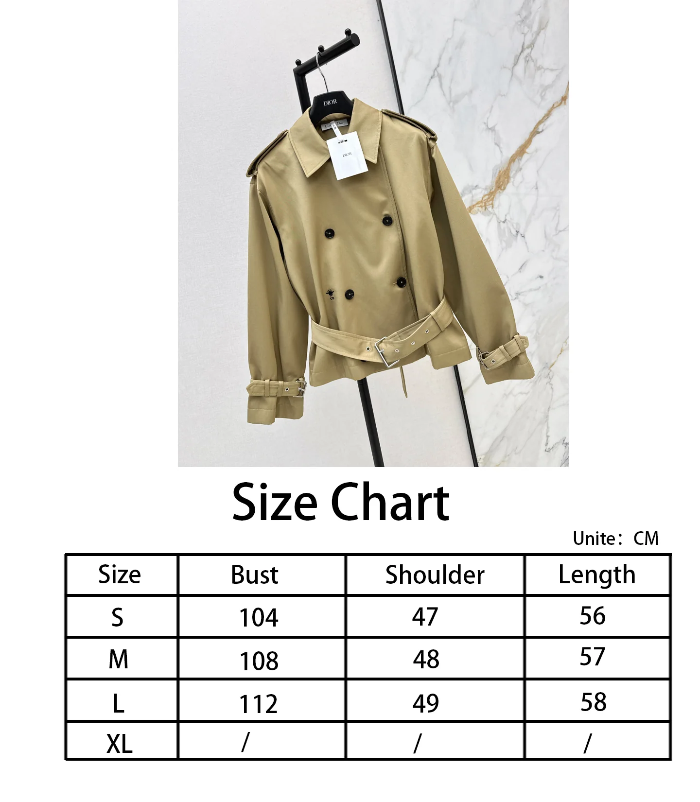 CD NEW embroidered short trench coat